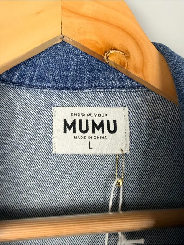 New Show me your Mumu outlaw studded denim romper size large - Image 6