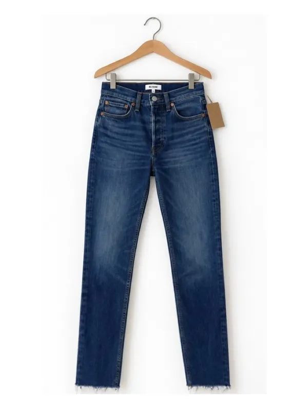 NWT Revolve x RE/DONE High Rise Button Front Ankle Crop Jeans - Image 5