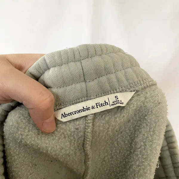 Abercrombie & Fitch green gray fleece shorts pockets pull on women's size S y2k - Image 5