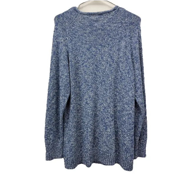 LL Bean Blue Cotton Ragg Funnelneck Pullover Tunic Sweater Size XL‎ - Image 8