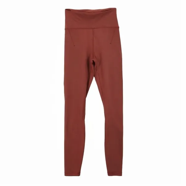 Lululemon Mid Rise 7/8 Leggings Dark Terracotta Mesh Panels Athleisure Size 4 - Image 2