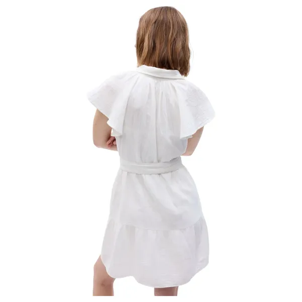 Gap Crinkle Gauze Flutter Sleeve Mini Shirt Dress Off White Medium NEW with Tags - Image 4