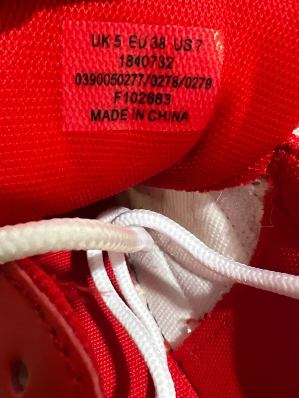 Women's White and Red Athletic Lace-Up Sneakers - Image 4