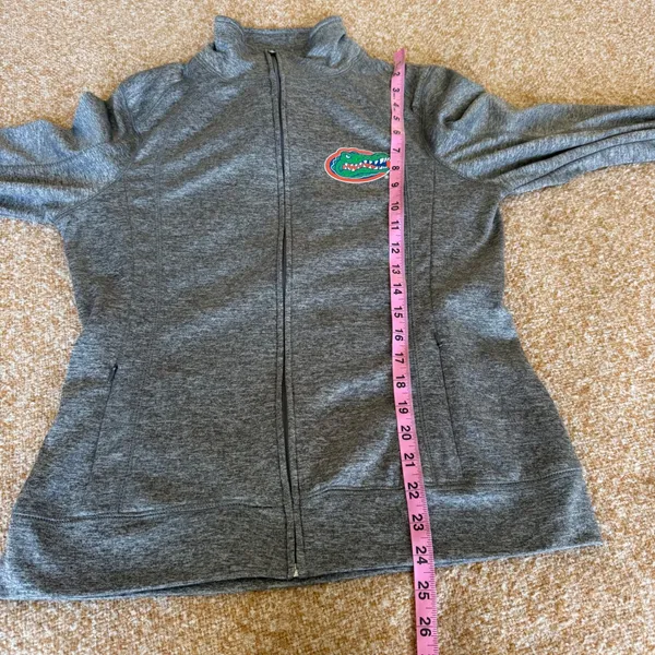 E5 Florida Gators Women Full Zip Jacket Gray Heathered Mock Neck Medium Collage - Image 8