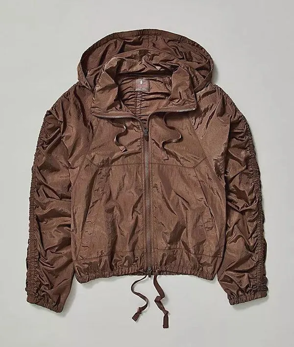 Free People Movement NWT Black Ruched Out Packable Jacket. Size Small - Image 5