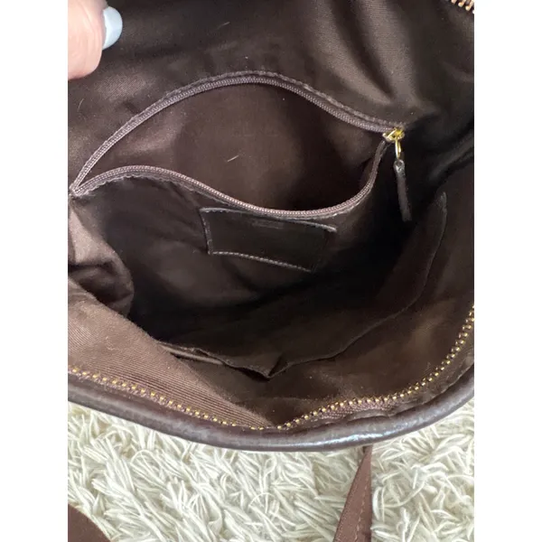 Coach Signature C Monogram Canvas Brown Leather Crossbody "Duffle" Purse‎ - Image 6