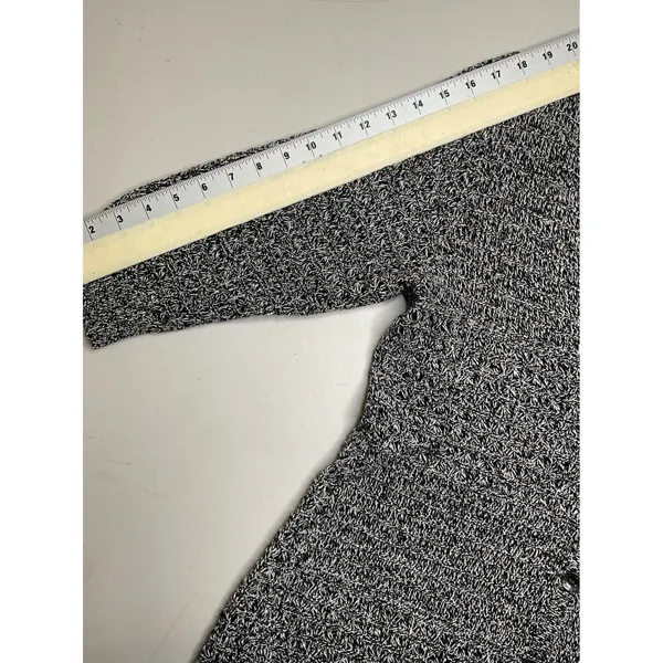 DKNY Jeans Women's Black White Knit 3/4 Sleeve Cardigan Sweater Top‎ XL - Image 7