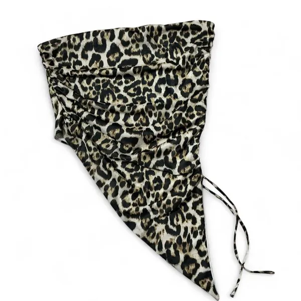 Mixed Threads Leopard Print‎ Ruched Halter Top Scarf Bandana Top Women XL - Image 2