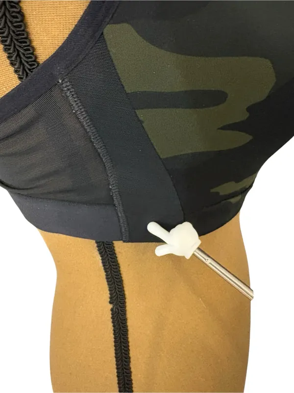 All In Motion Sports Bra Large Green Camo Padded Racerback Mesh Athletic - Image 9