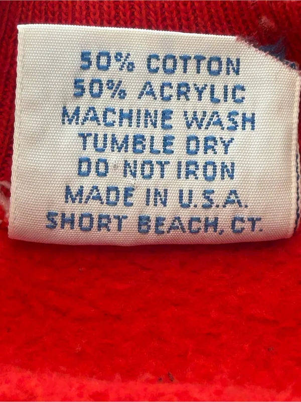 VTG 80s Aspen Colorado Ski Resort Sweatshirt L Red Graphic Retro Beach made USA - Image 7