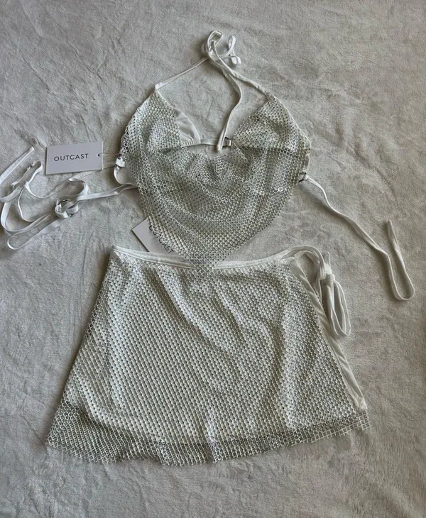 Outcast Clothing Addie Top & Addie Skirt White Skirt Festival Set - Image 3