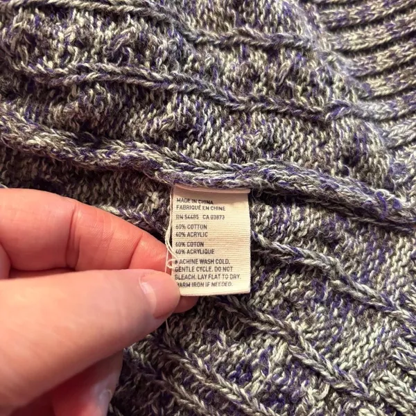 American Eagle Outfitters Turtleneck Sweater‎ Grey & Purple Women's Size XL - Image 4