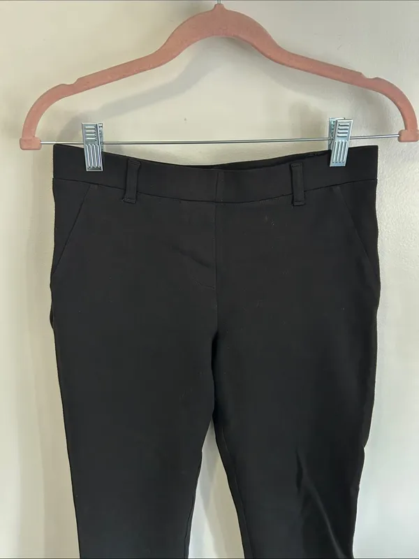 Quince Ultra Stretch Ponte Straight Leg Pants Black - Image 6