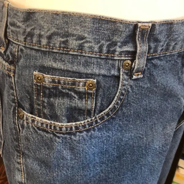 Vintage EDDIE BAUER Women’s Clamdigger Capris Vented Hem Denim Jeans Sz 8 - Image 9