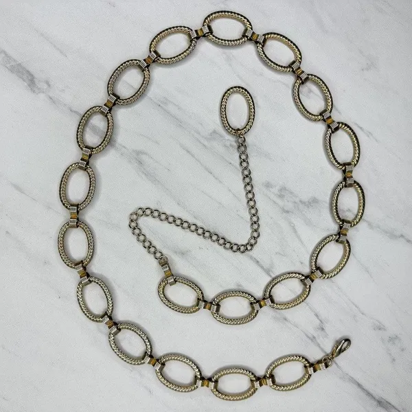 Chunky Textured Oval Link Gold Tone Chain Belt Large/XL (L/XL) ✨ - Image 2