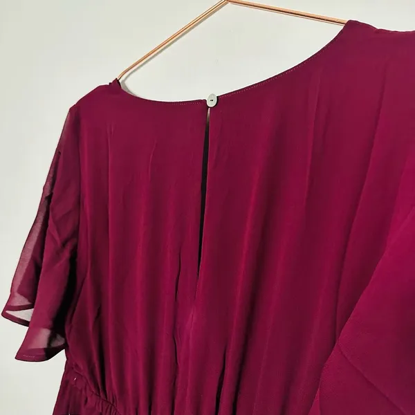 NWT Show Me Your Mumu Emily Empire Merlot Chiffon Maxi Dress Large - Image 10
