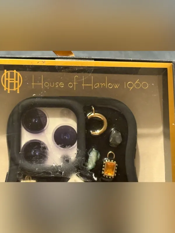 House of Harlow 1960 Black Mosaic Charm Case for iPhone 16 Pro Max NIB - Image 4