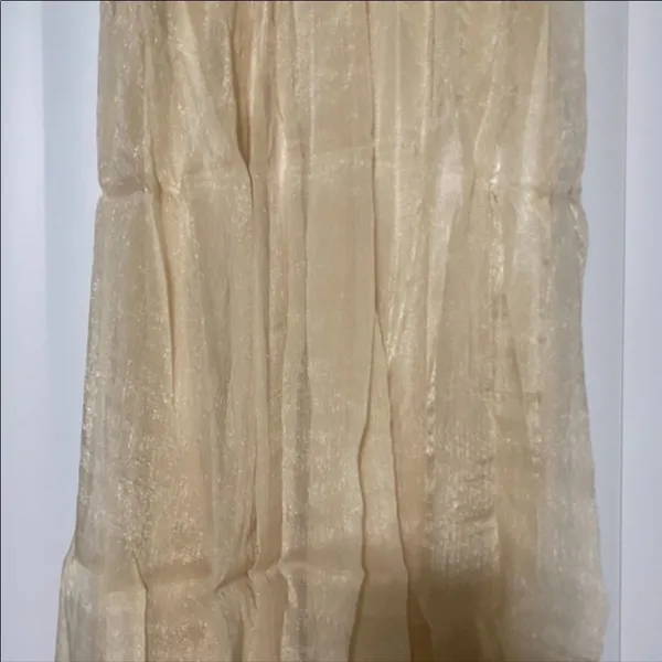 Gold Bestal Chiffon pleated midi skirt - Image 2