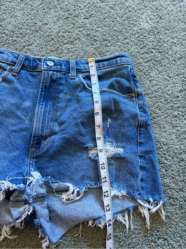 Abercrombie & Fitch Curve Love The Mom Short High Rise Size 30/10 Distressed - Image 4