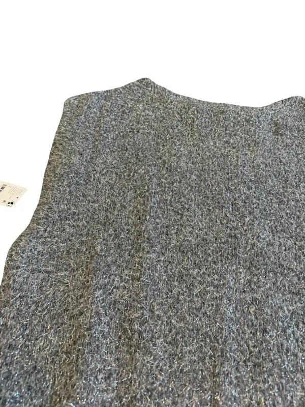 Free People Talia Sweater Mini Dress Sleeveless Grey Sparkle Size Small NWT - Image 8
