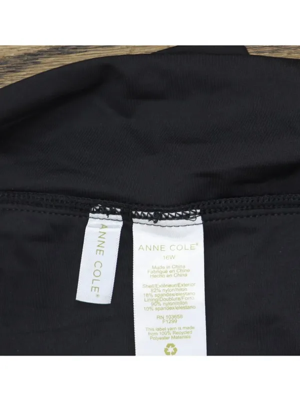 NWT Anne Cole Skirted Bikini Bottom With Built-In Brief MYPB41401 Black 16W - Image 4