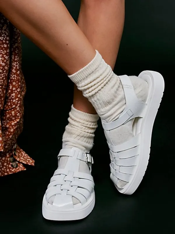 Free People Finn White Fisherman platform sandals - Image 9
