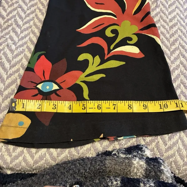 Farm Rio x Anthropologie Floral Calla Flared Pant Retro Bohemian Sz XS 💛🍄 - Image 4