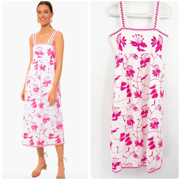 Tuckernuck Nimo With Love Womens Embroidered Agate Resortwear Midi Dress Size XL - Image 2