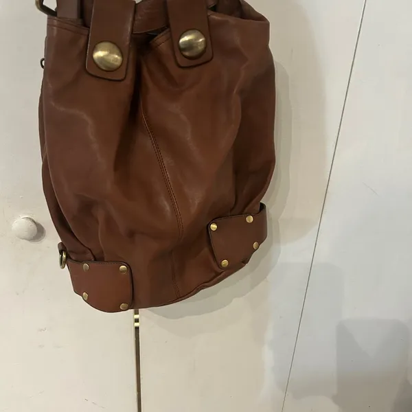 Kooba Brown Leather Bucket Bag with gold hardware - Image 6