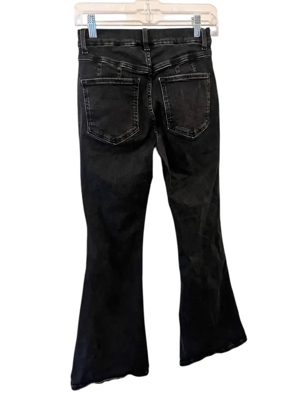 We The Free Crvy Washed Black‎ Flare Jeans Elastic Waist Size Small - Image 2