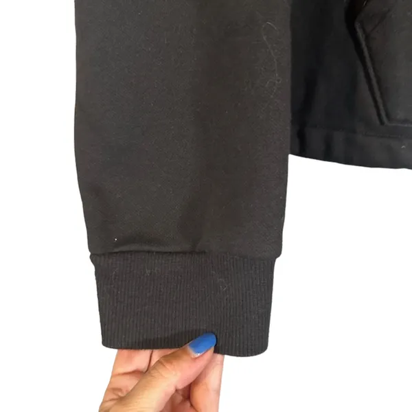 Puma Black Cropped Adjustable Waist Kangaroo Pouch Casual Sweatshirt Women Sz L - Image 3