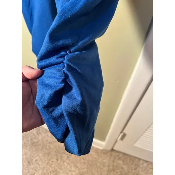 Womens Sz Large Athletic Pants Jogger Royal Blue Pull On Cargo Pockets High-Rise - Image 4