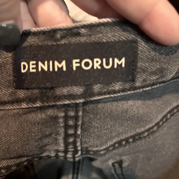 Denim Forum Aritzia Jean‎ Maxi Skirt Black 90s Y2K Utility Raw Hem Size 25 - Image 4
