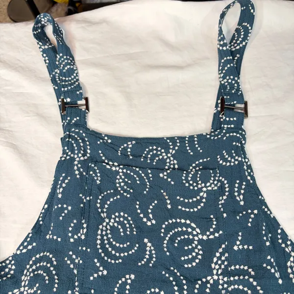 Maeve Anthropologie womens green geometric print cropped overalls. Size S. boho - Image 2
