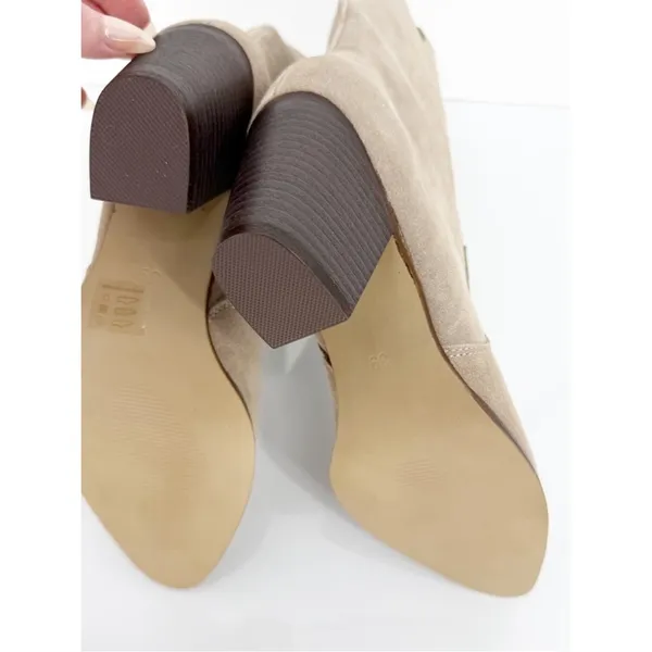 NEW TOP 3 Leather Mid Calf Cowboy‎ Boots Women's Size 8 Tan Western - Image 8