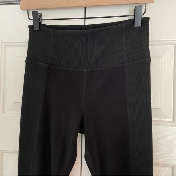 Athleta Elation Hybrid Tights Leggings Black Sz Small Ribbed High Rise - Image 5