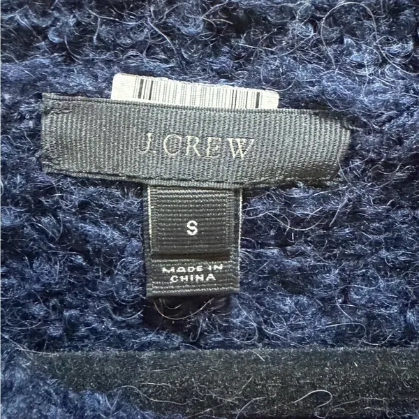 J. Crew Dark Blue Navy Crew Neck Wool Alpaca Blend Sweater Size Small - Image 4