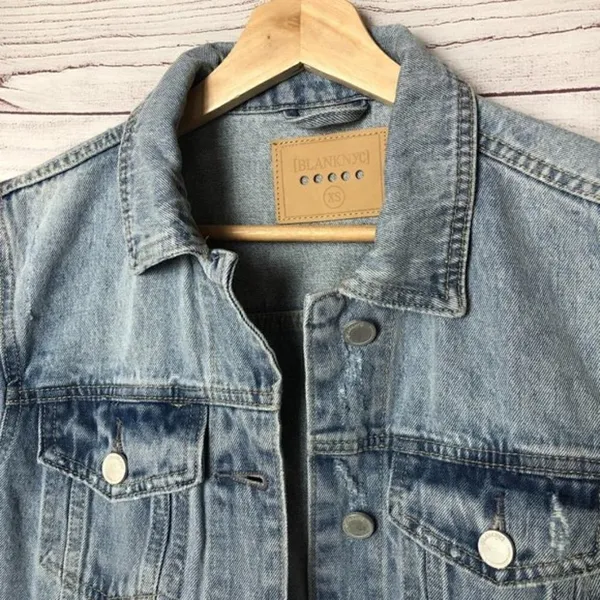 NEW Blank‎ NYC Raw Hem Dip Dye Jean Jacket XS - Image 5