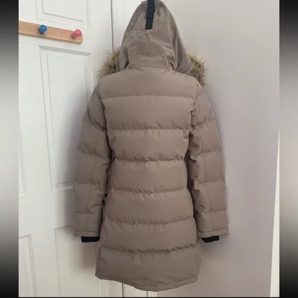 Aritzia Tna The Powder Parka Jacket Modern Taupe Goose Down like new Small - Image 12