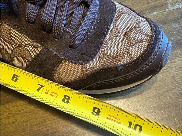 Coach Mason Jacquard Sneakers Suede Signature Monogram CC Canvas Brown Tan - Image 8