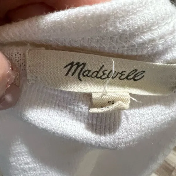 Madewell Women's Ivory Scoopneck Crop Tee Size M Short Sleeve Casual - Image 8