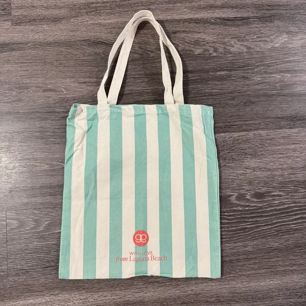 Gorjana Mint and Cream Striped Tote - Image 4