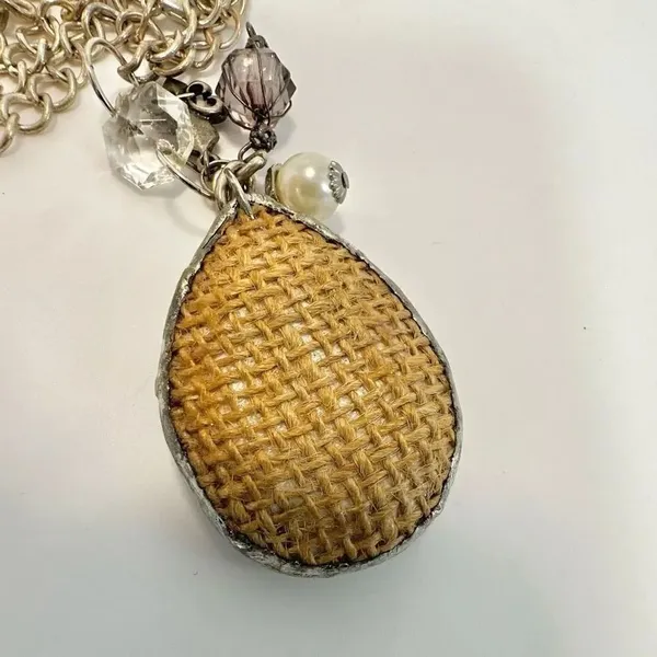 Fleur de lis teardrop pendant charm necklace - Image 5