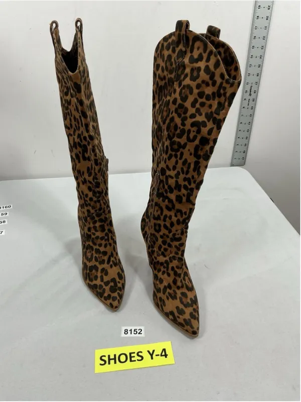 Womans Jessica Simpson Havrie Animal,print Knee High Wedge Boots 8.5m Brown - Image 3