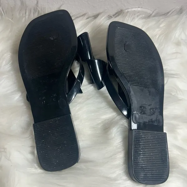 Jeffrey Campbell Sugary Jelly Bow Thong Sandals Black Size 6 - Image 9