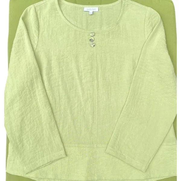 Habitat Clothes to Live In S Pastel Green Long Sleeve Tunic Top Blouse Artsy - Image 11