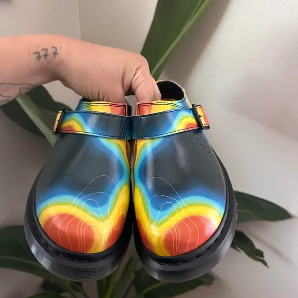 DOC DR Martens Topographic Colorful Shoes Size 8 Unisex Slingback - Image 3