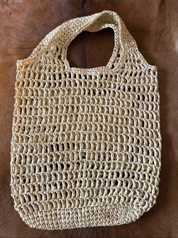 ASPEN REVOLVE & FWRD" Woven Straw Beach Tote Bag - new - Image 4