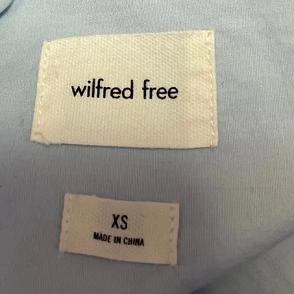 Aritzia Wilfred Women's Blue Long Sleeve Collar Button Down Shirt Top Size XS - Image 3