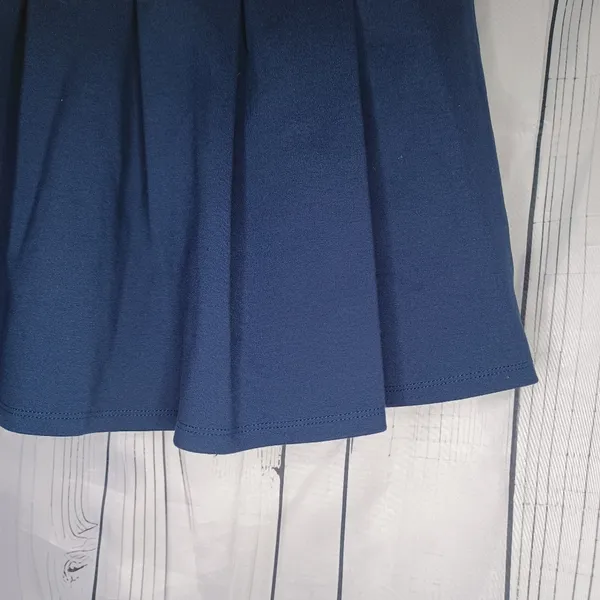 SO Navy Blue Pleated Mini Skater School Girl Skirt - Image 7